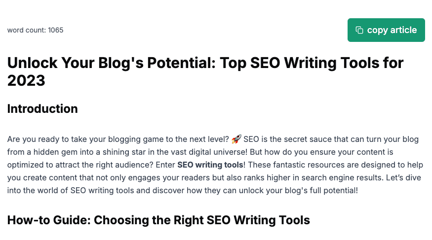 Generate content step
